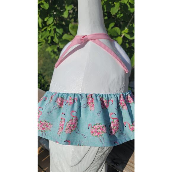 Porch Goose Bikini Wings & Bow Outfit Summer Bathing Suit Beach Floral Flamingos - Picture 8 of 11